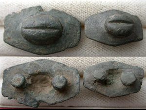 Harness, Cavalry, "Vulva" adornments, c. 1st -3rd Cent. AD. Harness, Cavalry, "Vulva" adornments, c. 1st -3rd Cent. AD.